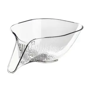 1pc Multi-functional Internet Celebrity Drain Basket, Kitchen Vegetable Washing Basket Multifunctional Vegetable Washing Basin, Washing Fruit Drain Basket, Creative Self-contained Water Drain Basin for Restaurant