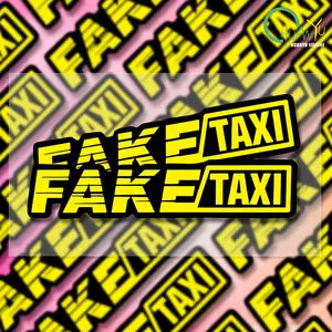 Yellow Fake Taxi Logo Pvc Waterproof Window Laptop Trunk Auto Motorcycle Car Sticker And Decals Car Truck Decal