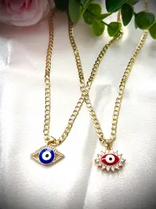 Elegant Turkish Eye Design Bracelet in 14K Gold Laminate 20 Inches Long Unique and Stylish Accessory for Any Outfit