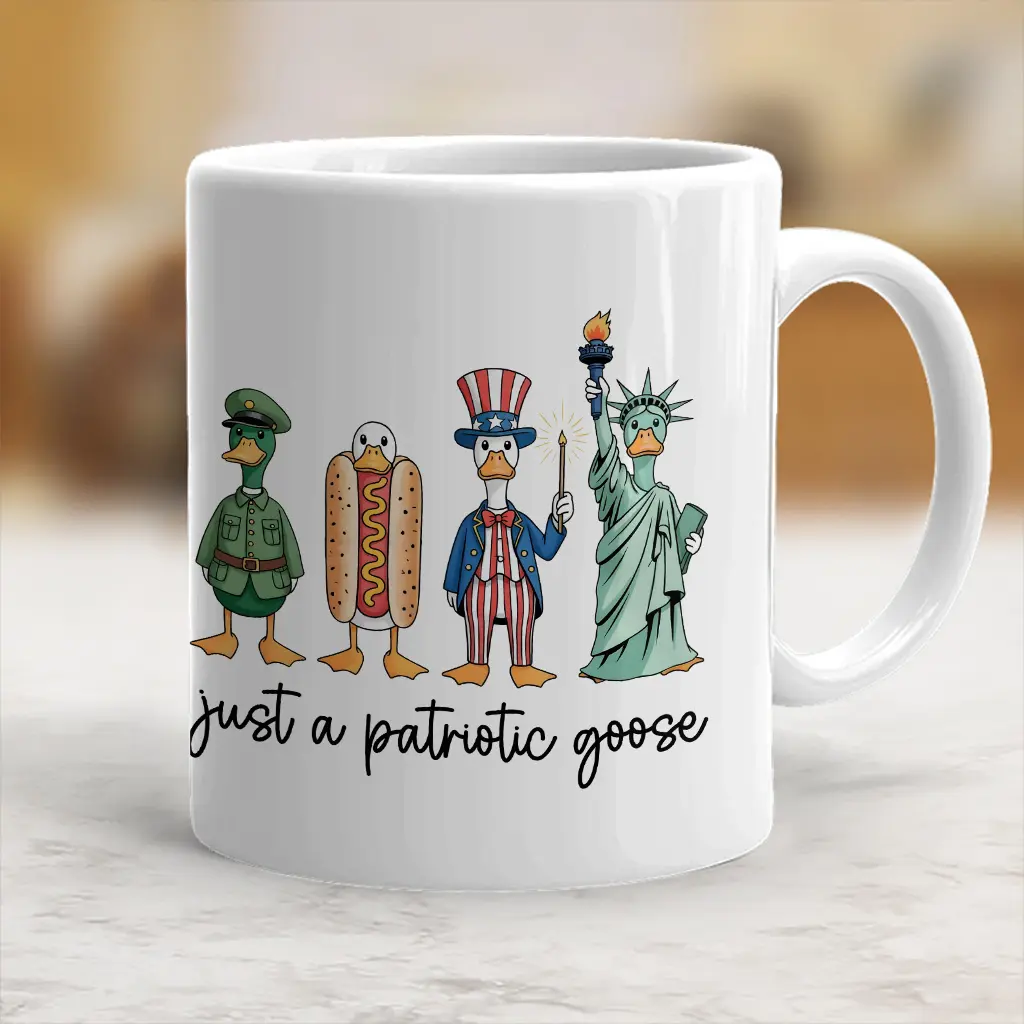 Patriotic Goose Funny Ceramic Beverage Cup - Stylish Kitchenware Drinkware Mug for Daily Drink Use - scs13303
