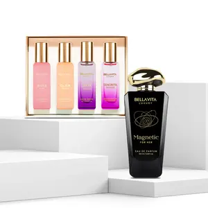 BellaVita Luxury Women’s Perfume Bundle | Magnetic for Her EDP 100ml + 4 Mini Perfumes | Long-Lasting Floral & Gourmand Fragrances | Cherry, Jasmine, Rose, Caramel, Senorita, Rose, Date & Glam | Portable Perfume Gift Set