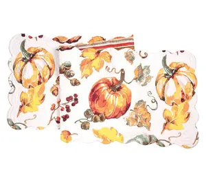 14" x 51" Pumpkin Thanksgiving Table Runner byValerie
