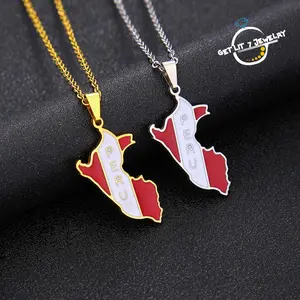 Peruvian flag & map pendant necklace | Elevate Your Style with Elegance | Anniversary Gift | Selected Gift |