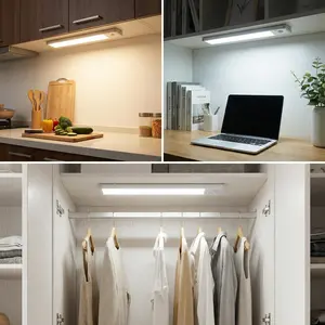 Under Cabinet Lights 2-Pack, Motion Sensor Night Light for Stairs Hallway Bathroom, Rechargeable Magnetic LED Light for Kitchen Bedroom Baby Room, Eye-Friendly Auto On/Off