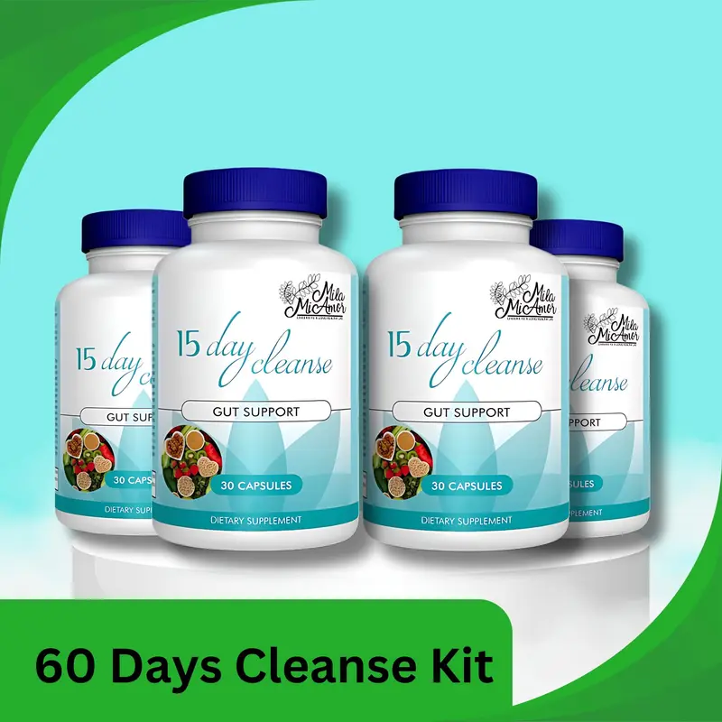 60 Day Cleanse Bundle- Gut and Colon Support | Caffeine Free | Advanced Formula with Senna, Cascara Sagrada, & Psyllium Husk | Non-GMO