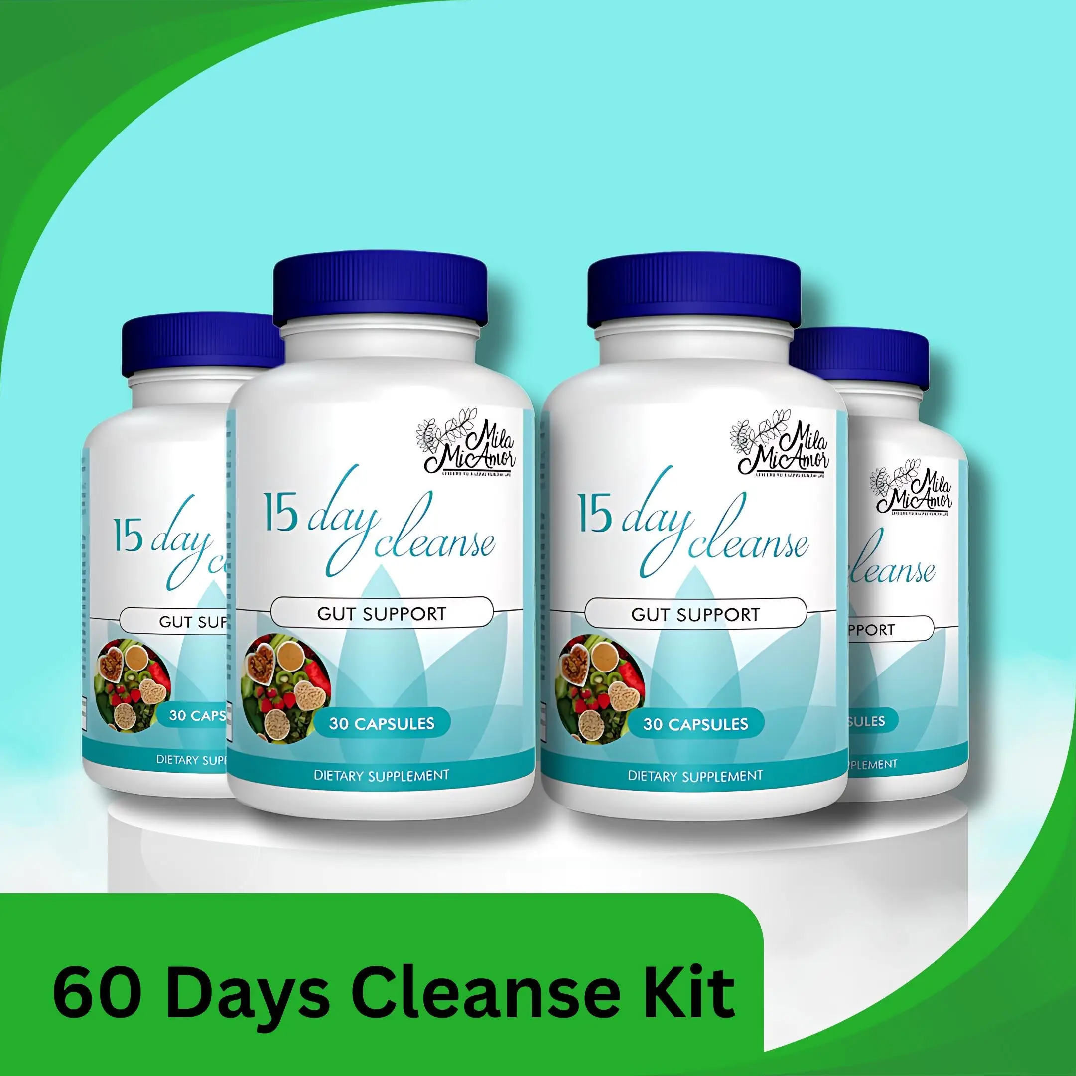 60 Day Cleanse Bundle- Gut and Colon Support | Caffeine Free | Advanced Formula...