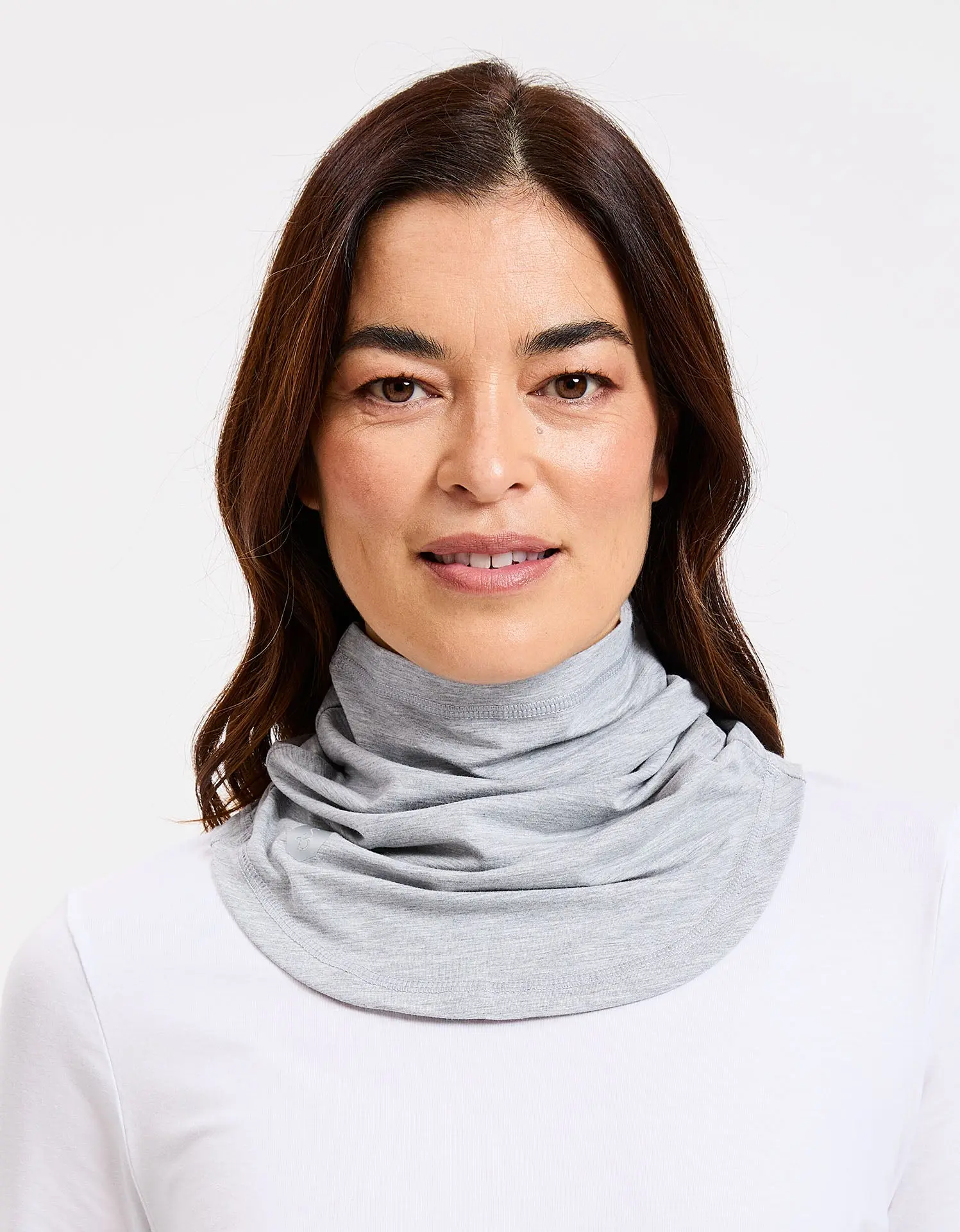 Solid Curved Neck Gaiter, Lightweight & Breathable Face Cover with UPF 50+ Sun Protection for Outdoor Use, Flatlock Stitching, Sensitive Skin, Hiking