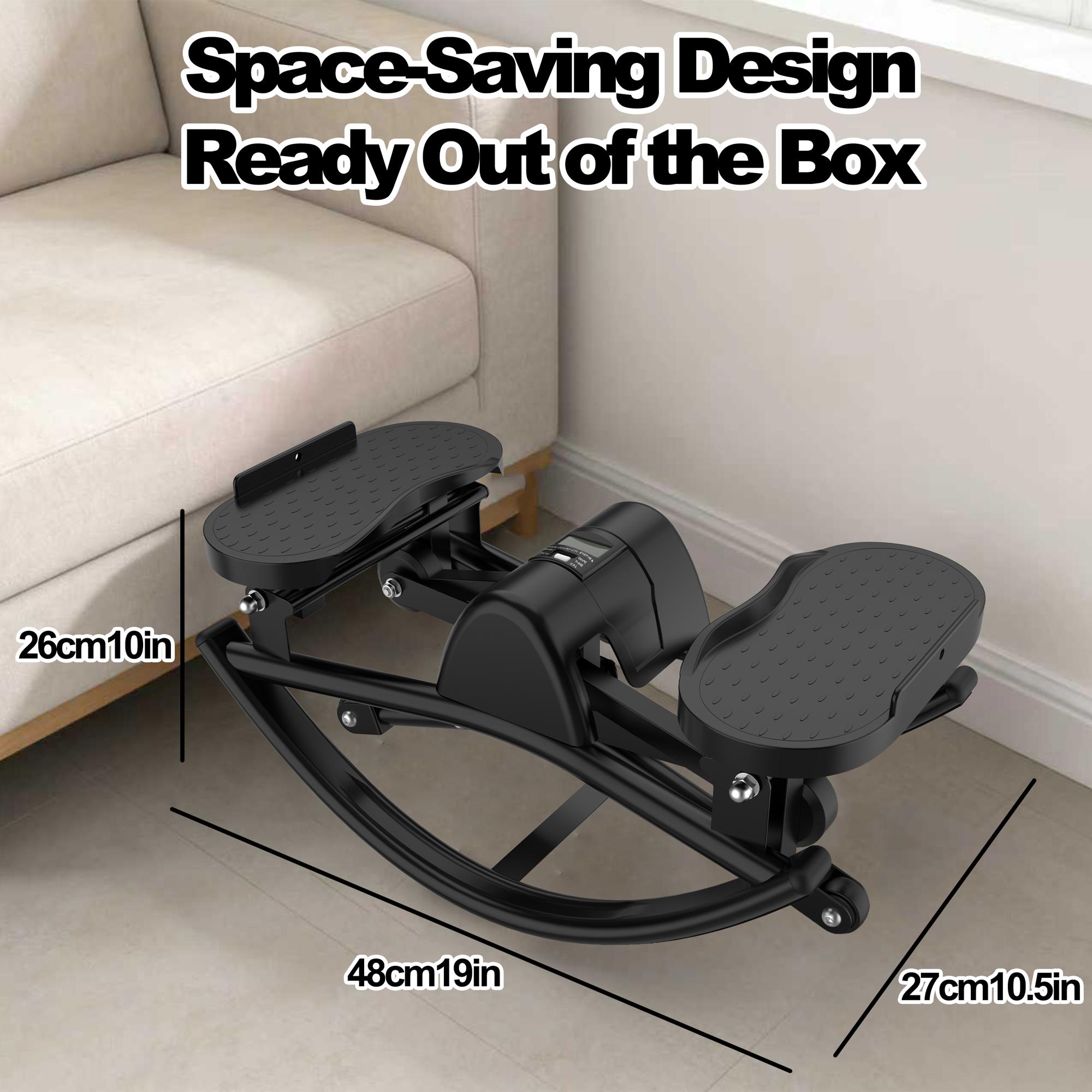 Steppers for Exercise,Lateral Elliptical Stepper for Home Use – Side-to-Side Rocking Stepper Machine with Resistance Bands, Anti-Slip Mat & LCD Display, Low-Impact Full Body Workout Equipment