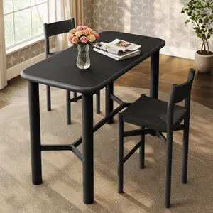 Alvia Rectangular 60" Wood Bar Table in Black