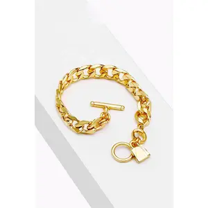 Lock Charm Toggle Clasp Bracelet