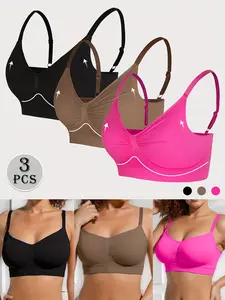Women's Seamless Wireless Bra, Comfortable Push-Up Bra, Seamless Everyday Bra, Soft Stretch Daily Wear, Ideal for Sleep, Home, Sports, All Seasons