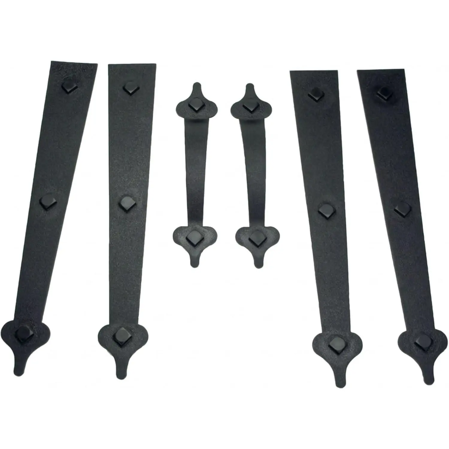 Decorative Magnetic Garage Handle and Door Hinges Set of 6 - Steel Door Hardware, Easy Installation, Durable, Weatherproof, No Damage, 15.375" L X 2.375" W X 0.19" D, 9.5" L X 1.875" W X 1.125" D