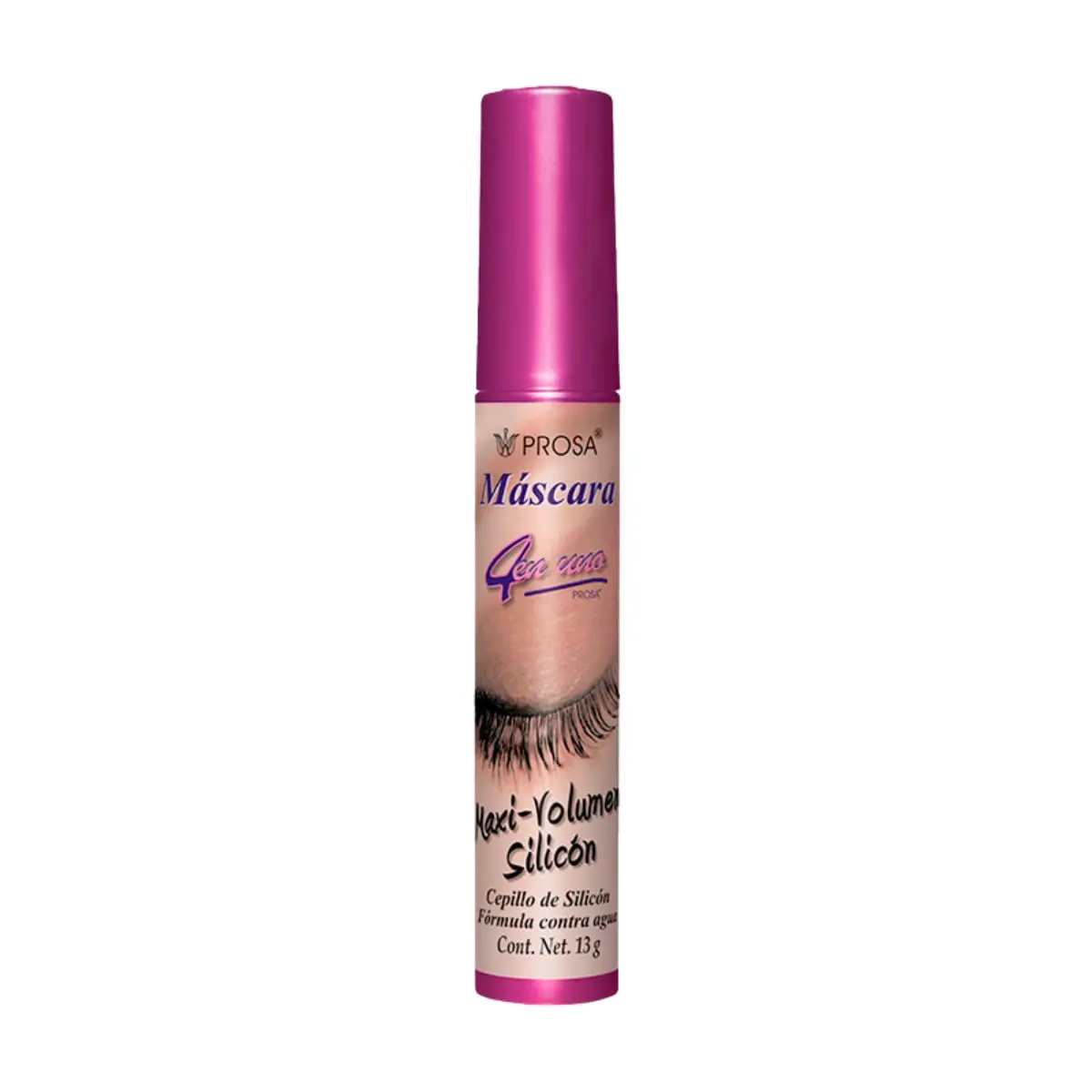 PROSA Maxi Volume Silicone Eyelash Mascara - Waterproof, Magnifying Brush, Jojoba & Aloe Vera Oils for Lash Enhancement, Made in Mexico Cosmetic Makeup Product