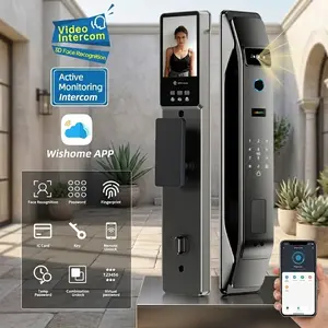 Smart Face Recognition Door Lock, 4.5 Inch Screen, Video Intercom, Fingerprint Identification, Compatible with Wishome 6068 Model