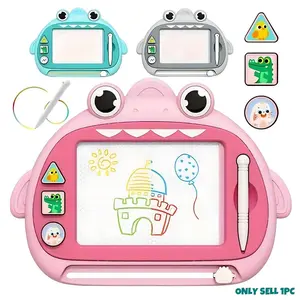 Magnetic Drawing Board for Kids, Shark Theme Erasable Magnetic Sketch Pad Toy, Stem Educational Gift for Ages 3+, Includes 3 Stamps & Pen