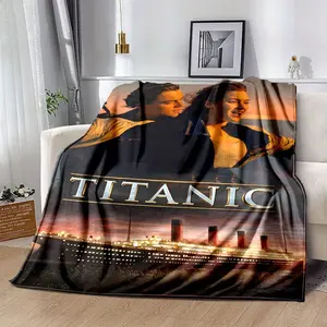 Titanic movie character printed flannel blanket, soft and suitable for travel, sofa or office, ideal gift for fans or friends, size 60*50 blanket plushthin quilt holiday gift Intense Nacho Printed Flannel Blanket