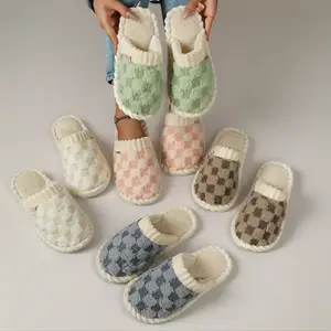 Women's Round Toe Soft Bedroom Slippers, Casual Soft Plush Warm Non-slip Home Slippers for Fall & Winter, Basic Comfy Silent Slippers for Indoor and Outdoor