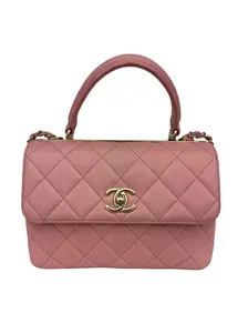 Pre-owned CHANEL leather Shoulder Bags Trendy CC Flap Bag Pink