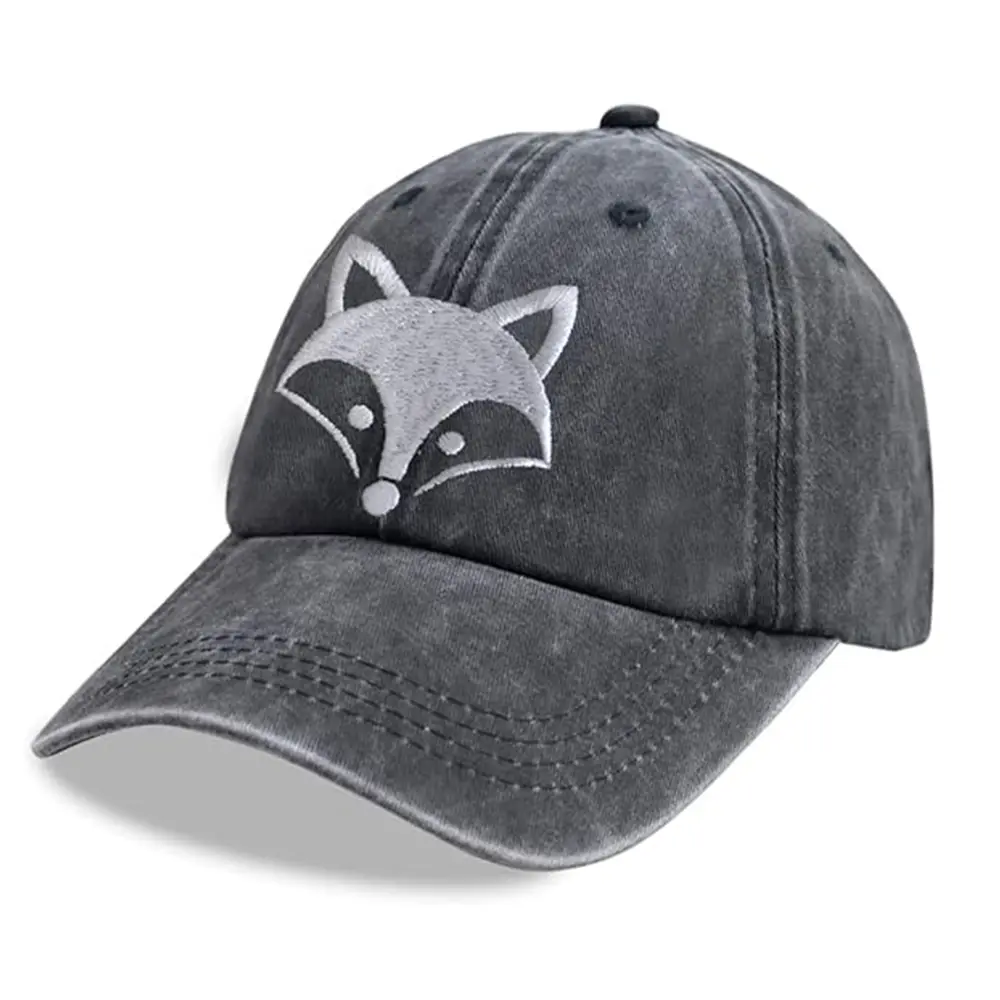 3D Embroidered Fox Visor Hat - Adjustable Casual Baseball Cap, Animal-Themed Housewarming Thank You Gifts for Wildlife Enthusiasts