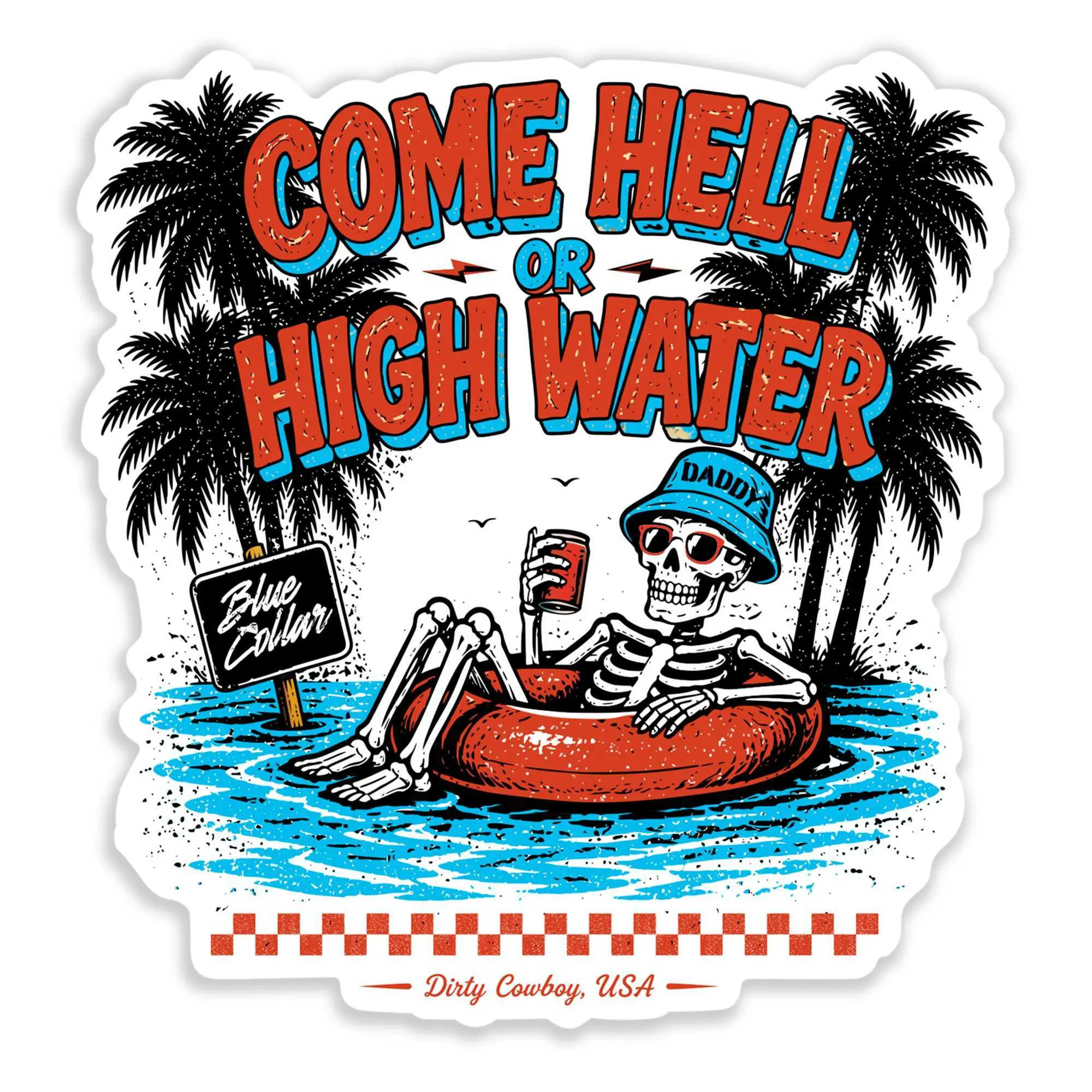Come Hell Or High Water Car Decal Sticker - Durable Decorative Automotive Exterior Accessory for Cars, Easy-Apply Outdoor Vehicle Accent with Strong Adhesive