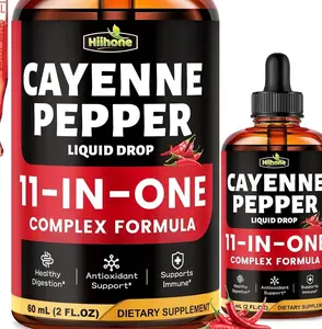 (2 Packs) 11-in-1 Cayenne Pepper Drops - Herbal Supplement with Hawthorn, Beet Root & Cinnamom - Supports Healthy Digestion & Immune - 4 FL Oz