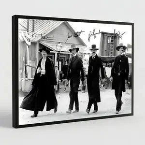 [No Frame] Holliday And Wyatt Earp Vintage Black And White Art Poster,Tombstone Movie Canvas Poster Wall Art Decor,Vintage Home Aesthetic Decor Canvas Print