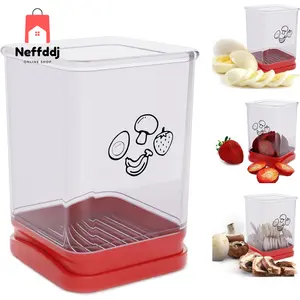 Fruit Slicer Cup, Speed Cutter for Strawberry Banana Grape Egg, Stainless Steel Vegetable Cutting Kitchen Gadget, Kitchen Portable Slicing Tool (1 Pcs) No Brand