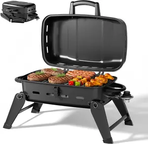 MASTER COOK 10,000 BTU Portable Gas Grill, Outdoor Compact Tabletop BBQ Propane Grill with Foldable Legs for RV, Camping, Patio, Tailgating TikTokShopBlackFriday