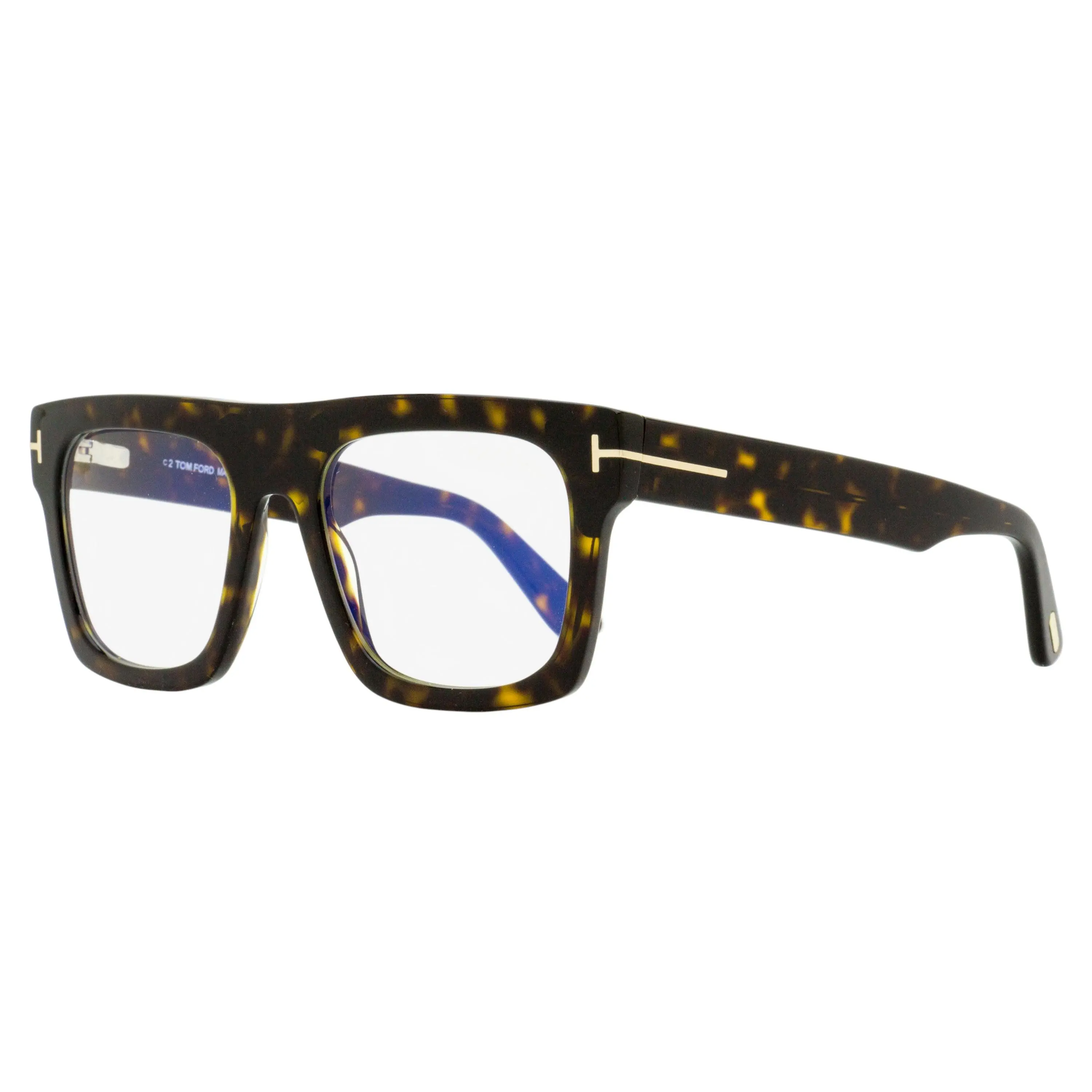 Tom Ford Square Clip-on Eyeglasses TF6068-B 052 Dark Havana 53mm FT6068