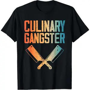 Cotton Graphic Tees Streetwear Gifts  Culinary Gangster Art For Men Women Cooking Lover Sous Chef T-Shirt