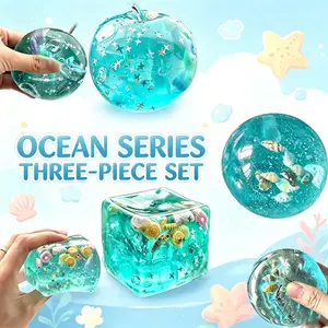 3pcs - Summer Multi item Squeezing Toy Gift Pack Squishies - Three different shapes of creative ocean style squeezing toys, suitable for giving gifts on Christmas/Halloween, fun classroom reward supplies