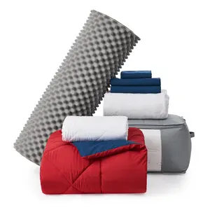 Basic Necessities - Twin XL College Bedding Package - Cherry Red/Nightfall Navy Color Set