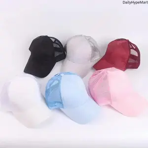 Breathable Mesh Baseball Cap, Summer Ponytail Sun Hat for All