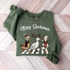 Ducks Christmas Sweatshirt, Merry Ducksmas Sweatshirt, Funny Ducks Christmas Sweater, Duck Lover Sweatshirt, Merry Ducksmas Holiday