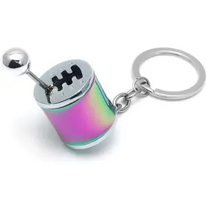 Shifter Gear Keychain,6 Speed Shifter Keychain, Mini Car Gear Shift Stick Knob Keyring Manual Transmission Gearbox Key Chain Creative Car Key Fob Keychain Accessories (multicolor)