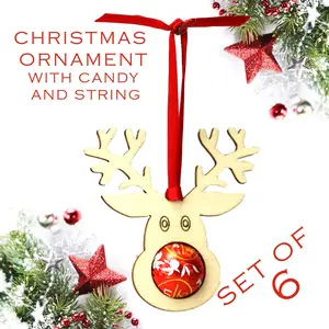 Reindeer - Christmas Wooden Ornament  with or without Chocolate