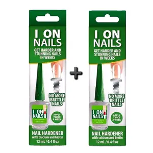 (2 Pack) I On Nails Viral TikTok Nail Hardener 12ml - Strengthens & Nourishes Weak Nails with Calcium Biotin & Adipic Acid Fortalecedor de Uñas Debiles Manicure Uñas de Acero