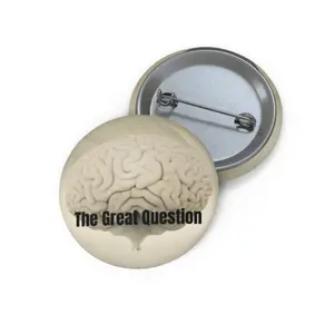 Unisex Custom Pin Buttons - Metal with Mylar Face and Strong Safety Pin - Available in 2 Sizes - Glossy Scratch and UV Resistant Front - Assembled in USA - 1.25" Diameter