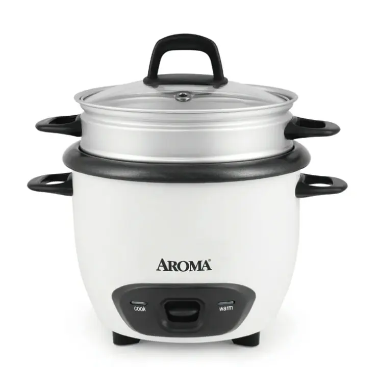 6-Cup Rice & Grain Cooker – 1.5Qt Compact Size, White