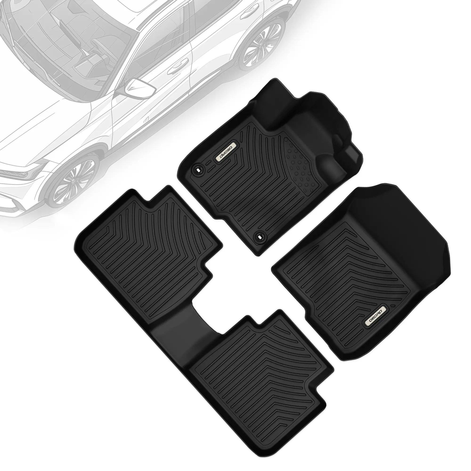 OEDRO TPE Floor Mats fits 2023-2026 Honda HR-V((Hybrid & Gasoline)), All Weather, Waterproof