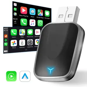 2 in 1 Wireless carplay Adapter for iPhone/Android - Fast Connection,No Latency,Hands-Free Call wireless adapter Electronic Charger carplay Dongle,suitable for factory wired CarPlay Cars from 2016+