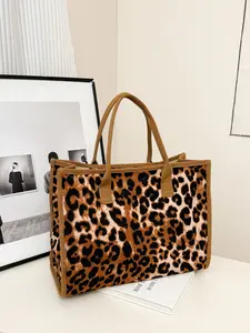 Autumn/winter Fashion Leopard Print Tote Bag, Minimalist & Casual Design, Ideal for Daily Use, Shopping, Dates, and Outings, Fashionable Patterned Bag