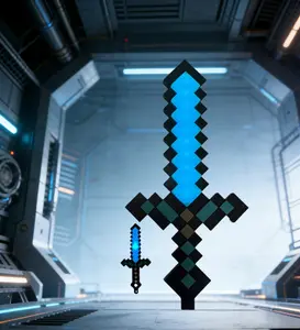 Diamond Sword Night Light Ornament, Built-in music, 14-color Color Changing Sword Game Accessory ,16-color Lantern Night Light ,7-color Torch Night Light,7-color diamond sword keychain pendantGift Toy Model Table Lamp Decoration Christmas Gift