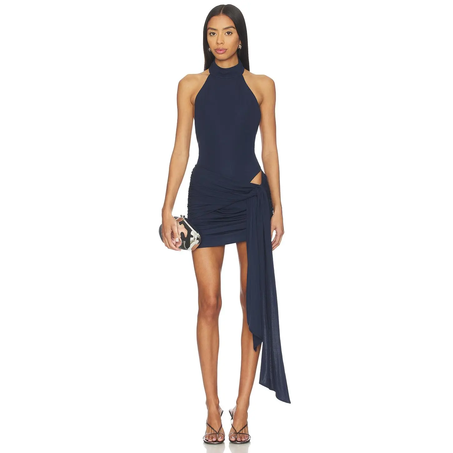 NBD Zeenat Mini Dress in Midnight Blue