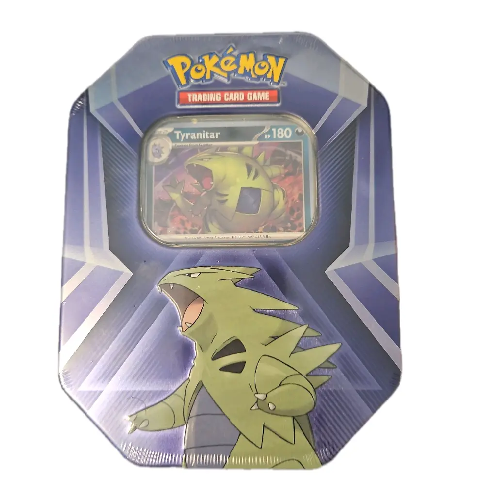 Pokmon Tyranitar Tin Includes Promo and 3 Booster Packs Collectible  Trading Card Game Featuring 180 HP Tyranitar - TikTok Shop