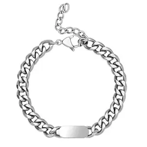 Silver Stainless Steel Cuban Link Bracelet | Unisex | Fully Adjustable