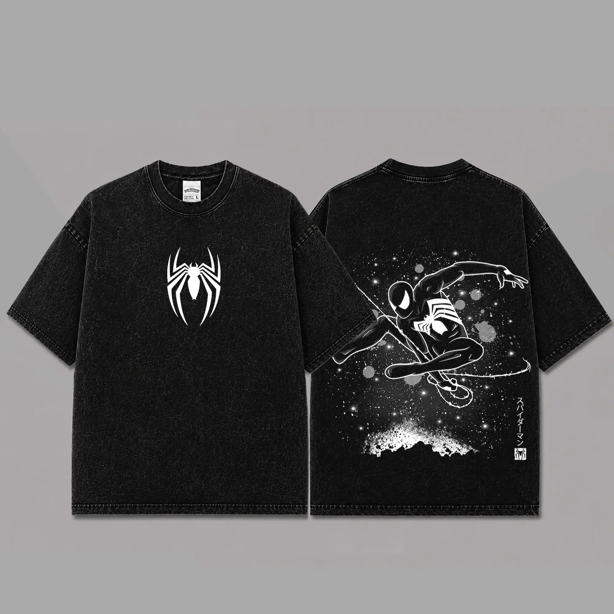 Ver 6 Spidey Inspired Oversized Black Graphic T-Shirt, Vintage Movie Actor Fan Tee, The Peter Shirt, Y2K Comic Style Streetwear Top, Black Cotton Unisex Tee, Retro Superhero Inspired Shirt, Gift for Movie Fans