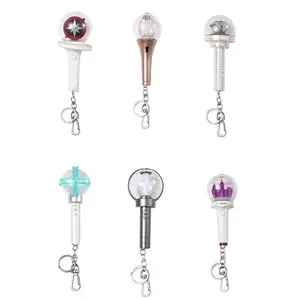 K-Pop Mini LED Light Stick Keychain – Portable Electronic Glow Light, Trendy Bag Charm Keyring, Cute Gift for Women & Girls
