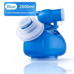 2000ML portable urinal with 62.99in extendable catheter, thick and odor resistant large capacity urinal, easy to wake up at night, suitable for the care of the elderly and children