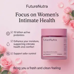 FutureNutra - Professional Women's Probiotics | Juicy Feminine Intimate Health, Supports Healthy pH Balance and Fresh Scent, Supports Intimate Comfort , Contains Cranberry, Inulin and Hyaluronic Acid - 1 Cap / Day (30 Capsules)